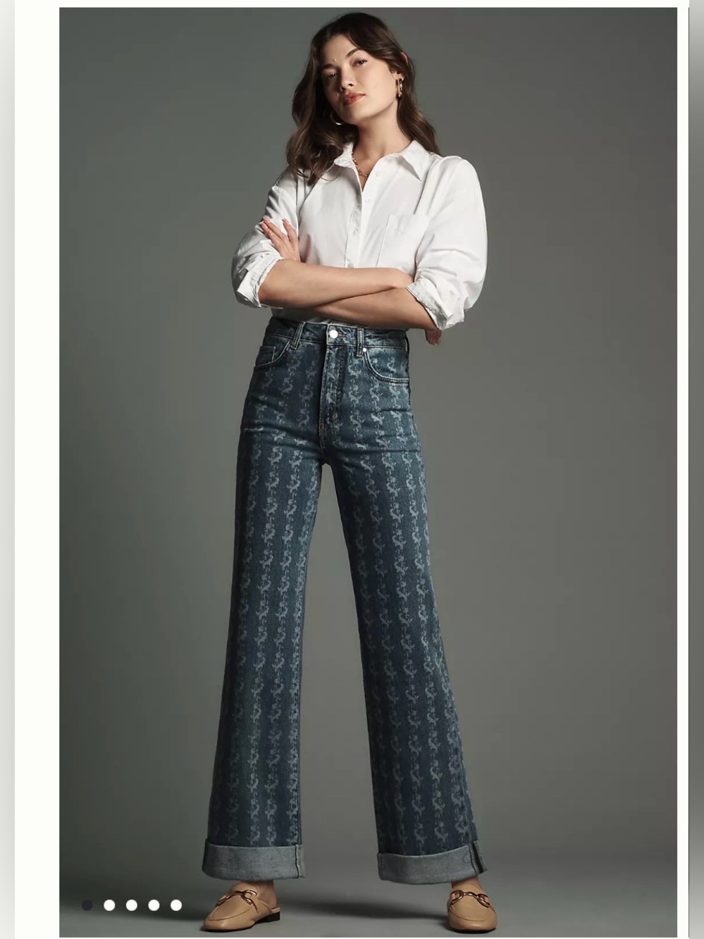 Anthro | Pilcro The Austyn High Rise Wide Leg Cuffed Jeans | Sz 29 |